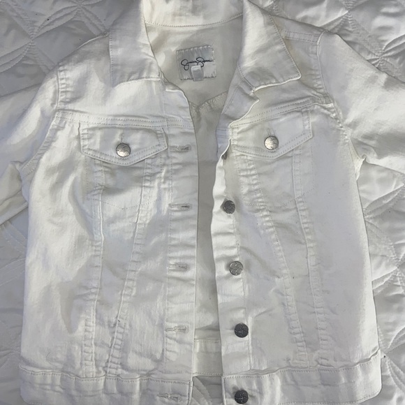 jessica simpson white denim jacket